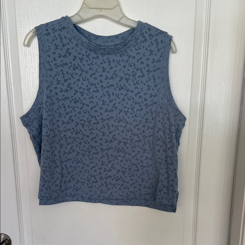All in Motion Crop Tank Top Womens XL Blue Athletic Athleisure